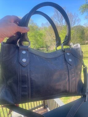 Frye Melissa Satchel Crossbody Bag Carbon Grey MSRP $388